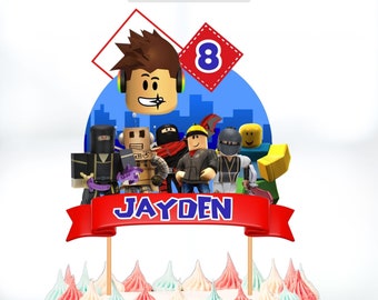 Personalized Roblox Birthday Cake Topper – Custom Name & Age (Digital Download