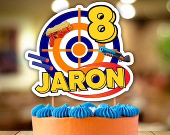Nerf Birthday Cake Topper – Printable Party Decor (Digital Download)