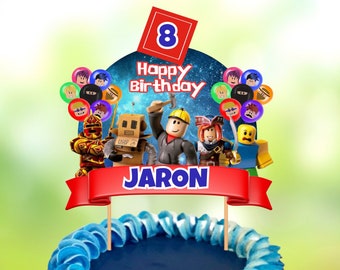 Custom Roblox Birthday Cake Topper – Printable Party Decoration (Digital Download)