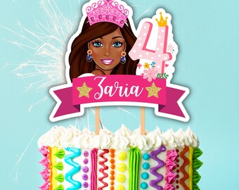 Doll Cake Topper with free 12 pcs Cupcake Toppers, free mini toppers, Free Customize, Digital Files, Printable