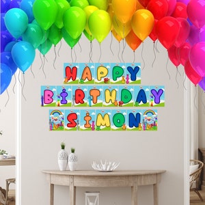 NumberBlocks Birthday Banner: Customizable Party Decor (Digital Download)