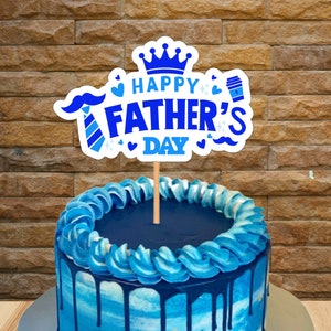 Feliz Día del Padre Cake Topper, Topper de Pastel Imprimible, Descarga Instantánea