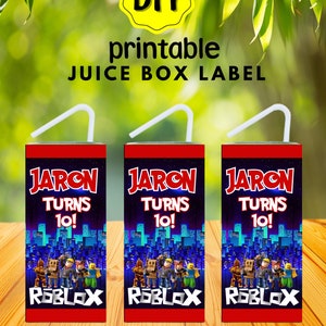 Roblox Juice Box Label, Free Customize, Printable File, Digital Download Only