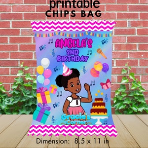 Chips Bag, Chip Bag Template, Free Customize, Labels, Printable, Instant Download