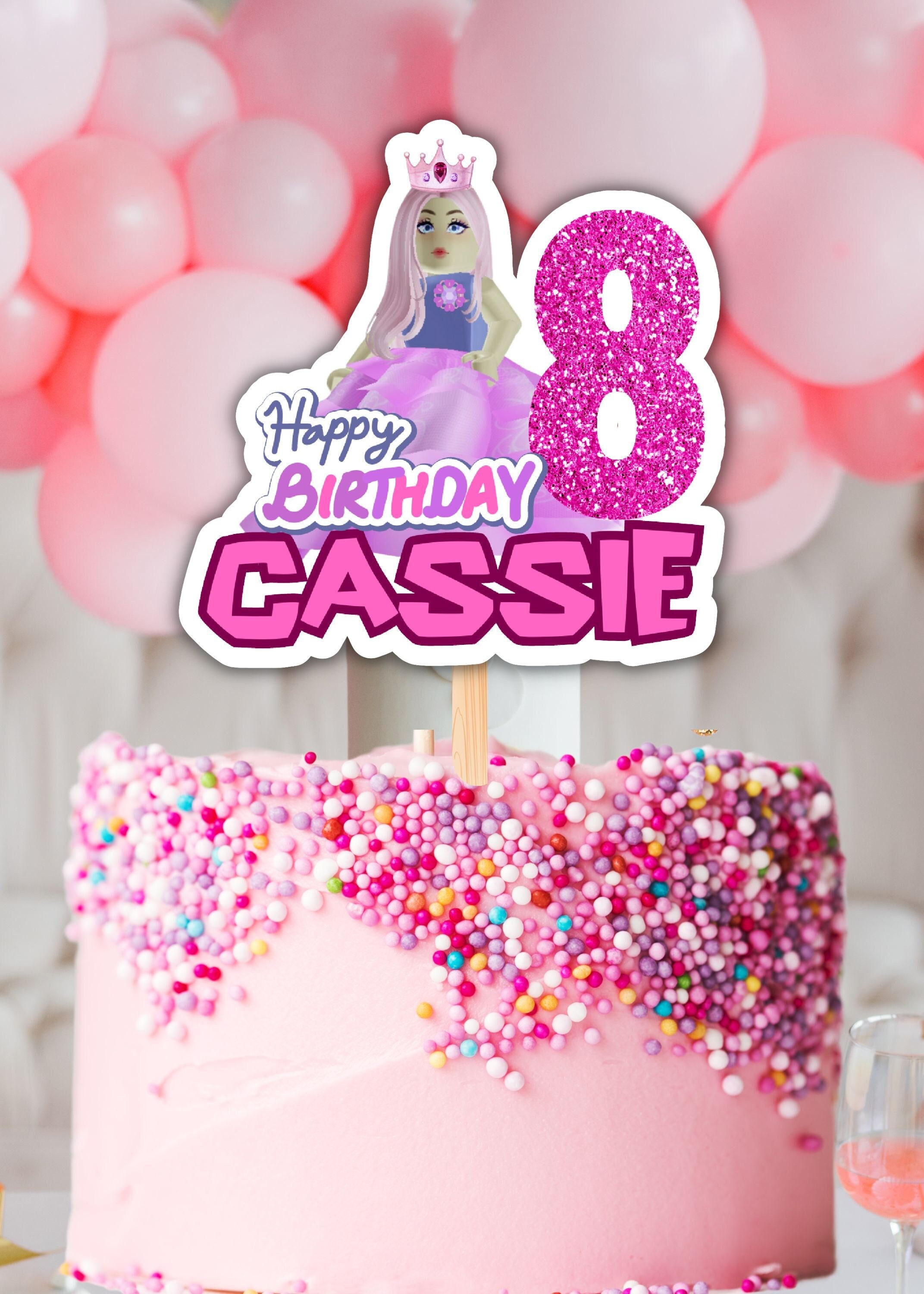 Printable Girls Roblox Cake Topper PNG - Instant Digital Download