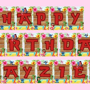 Lilo and Stitch Birthday Banner, Lilo Banner, Stitch Bunting ...