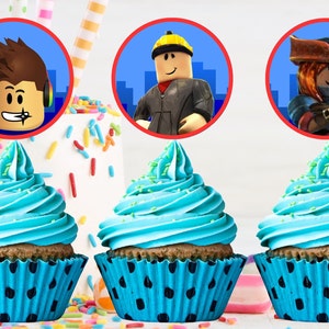 Roblox Cupcake Toppers, Printable Cupcake Toppers Template (12 pcs) – 2.2 Inch DIY Party Decor – Instant Download PDF & PNG