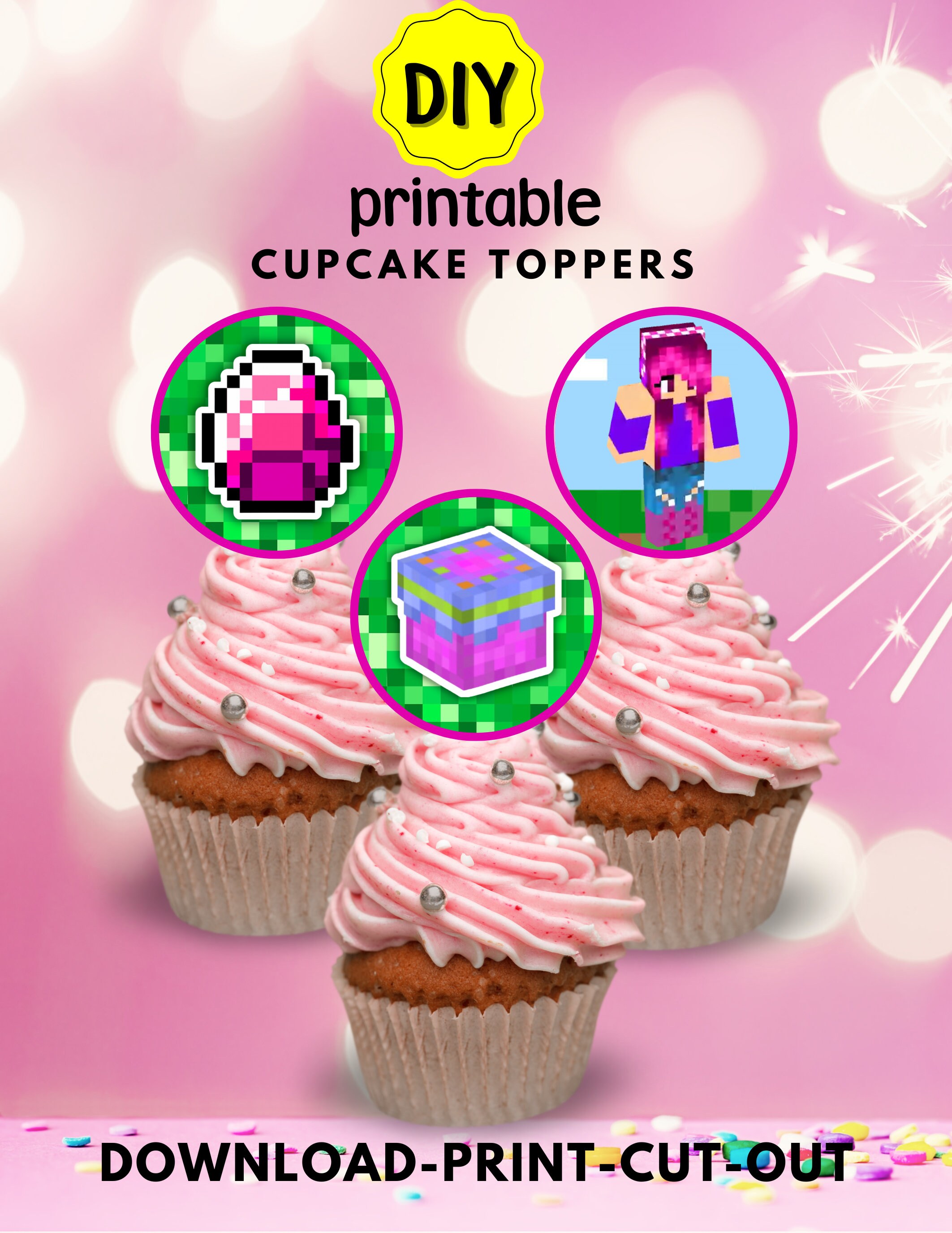 DIY Printable Cupcake Toppers Template