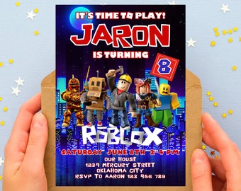 Roblox Birthday Invitation 5x7 Printable | Personalized Party Invitation | Digital Download No Editing Needed
