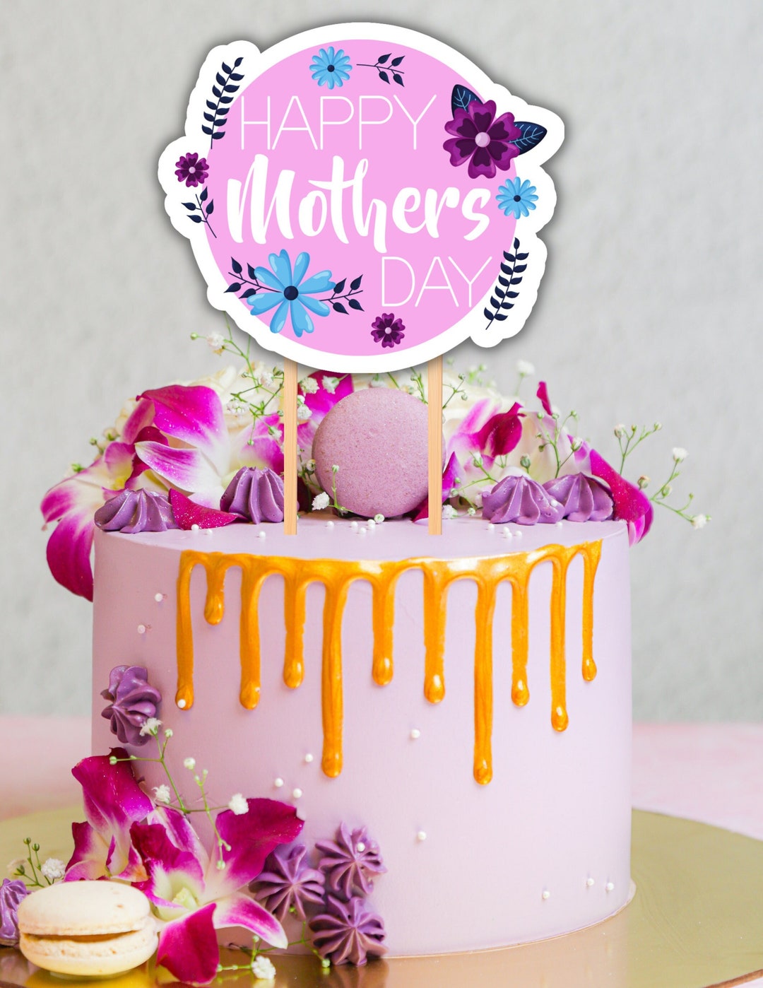 Happy Mother #39 s Day Cake Topper Printable Cake Topper Instant Download