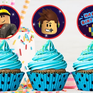 Roblox Cupcake Toppers, Printable Cupcake Toppers Template (12 pcs) – 2.2 Inch DIY Party Decor – Instant Download PDF & PNG