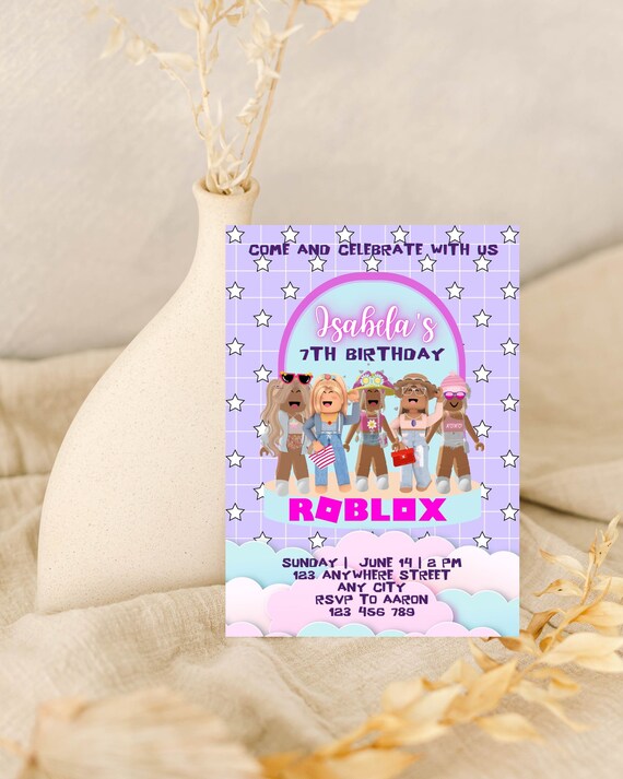 ROBLOX GIRL BIRTHDAY INVITATION Template