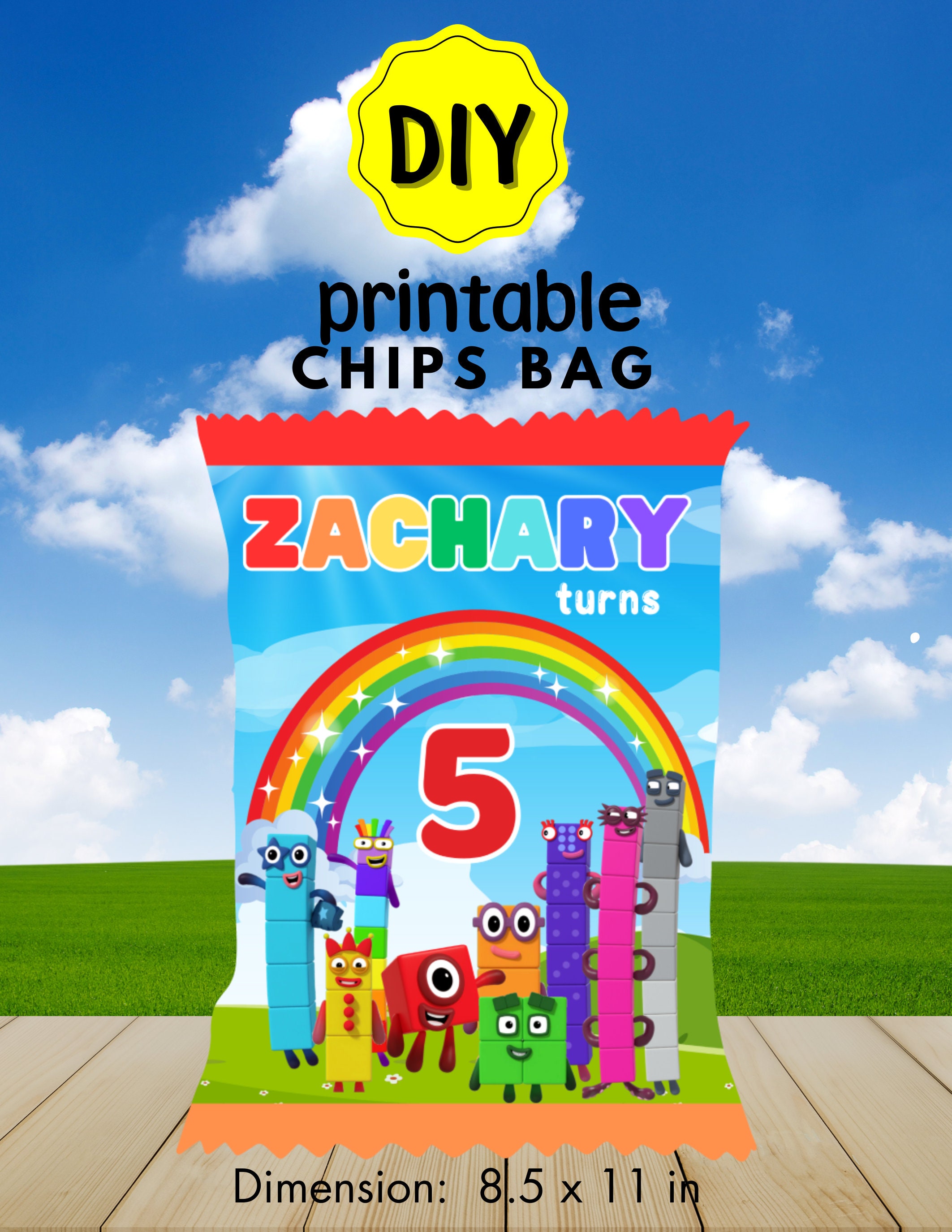 Chips Bag Template, Free Customize, Printable File, Digital Download