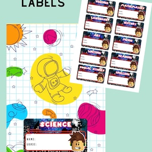 Editable Notebook Label Template, Subject Labels, Printable, Instant Download, Edit on Canva
