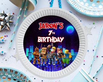 Roblox Birthday Charger Plate Insert: Personalized Party Decor (Digital Download)