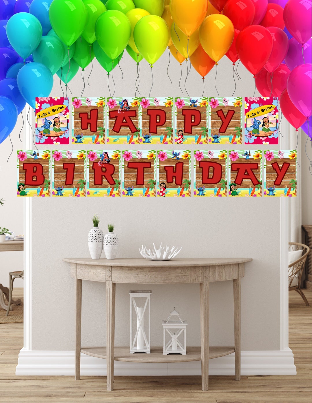 Lilo and Stitch Birthday Banner, Lilo Banner, Stitch Bunting ...