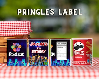 Roblox Pringles Labels, Free Customize, Printable File, Digital Download, 1.3 oz