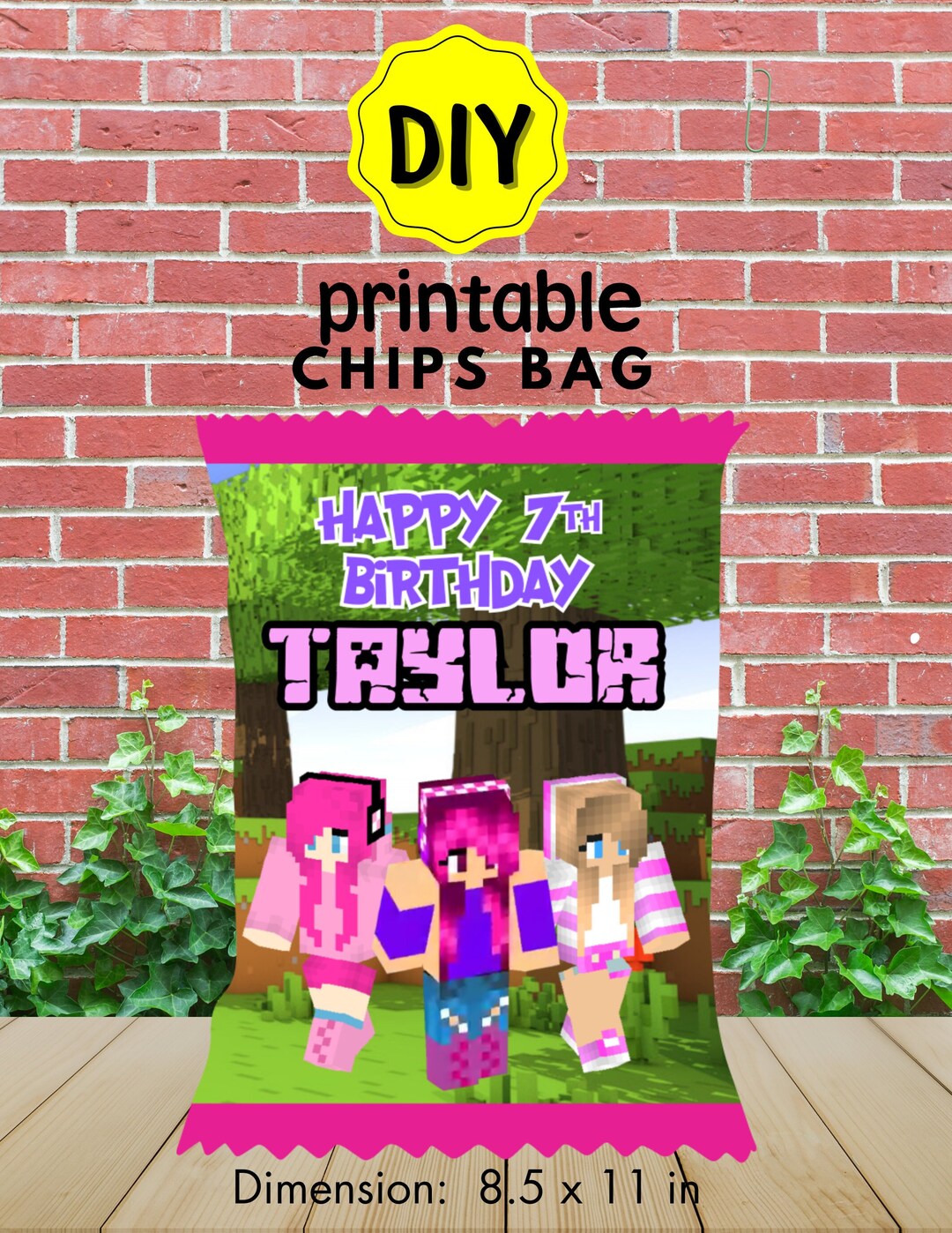 Chips Bag Template, Free Customize, Printable File, Digital Download ...
