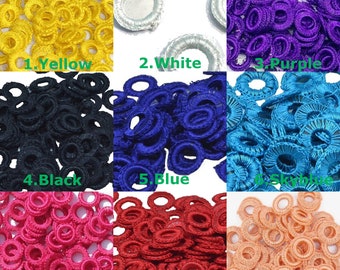 100 Pieces Of Crochet mirror, 2 CM Indian Mirror Appliques, Crocheted Mirror,  Crochet Thread Rings for Art & craft