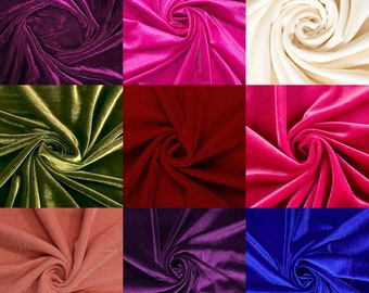 Silk Velvet Fabric, Plain Silk Velvet By The Yard, Silk Velvet Fabric, Fabulous Shine Fabric, Stretchy Velvet Fabric By The Yard