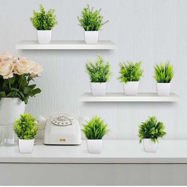 Fausses plantes, Plantes multi-artificielles en plastique, Petites plantes d'intérieur en pot, Plantes pour décoration intérieure, Chambre à coucher, Bureau, Ferme