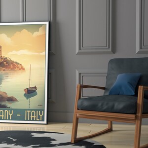 Vintage Travel Poster - Tuscany Watercolor - Tuscany Painting - Home Decor - Wedding Gift Idea