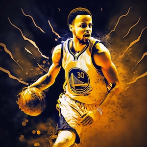 Póster de Stephen Curry - Diseño de camiseta de Steph Curry - Arte generado por Ai - Póster digital - Arte de Midjourney AI