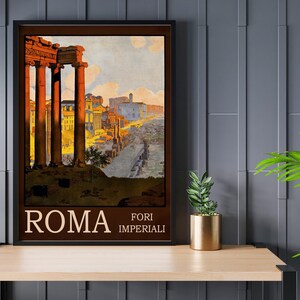 Vintage Travel Poster - Rome Poster - Italy Travel poster - Italy Wall Art - Italy Paint