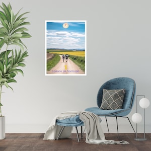 Cartel de España - Camino de Santiago - Regalo para excursionista - Cartel de trekking - Arte generado por Ai - Cartel imprimible