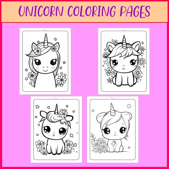 Unicorn Coloring Book, Coloring Pages for Kids