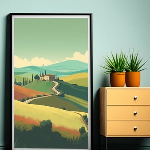 Vintage Travel Poster - Travel poster - Tuscany Print - AI generated art - Gift Idea - Digital Download