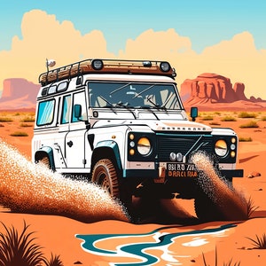 Offroad Defender Poster - Land Rover Defender - Digital Poster - AI generated Art - Home Decor - Gift Idea