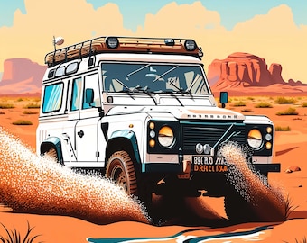 Offroad Defender Poster - Land Rover Defender - Digital Poster - AI generated Art - Home Decor - Gift Idea