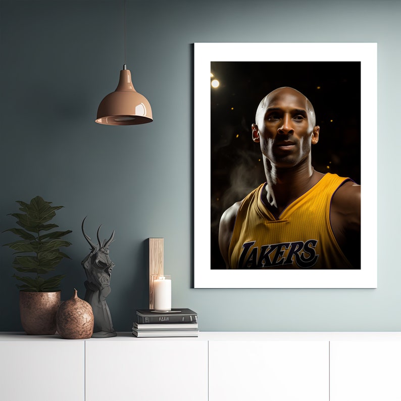 Kobe Bryant Wall Art - Basketball Player Poster - Canvas Print For Gym, Bedroom, Or Office Decor - Ready To Hang (16x24 Inches)