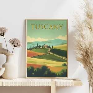 Tuscany Travel Poster - Vintage Travel Poster - Tuscany Italy - Home Decor - AI Generated art
