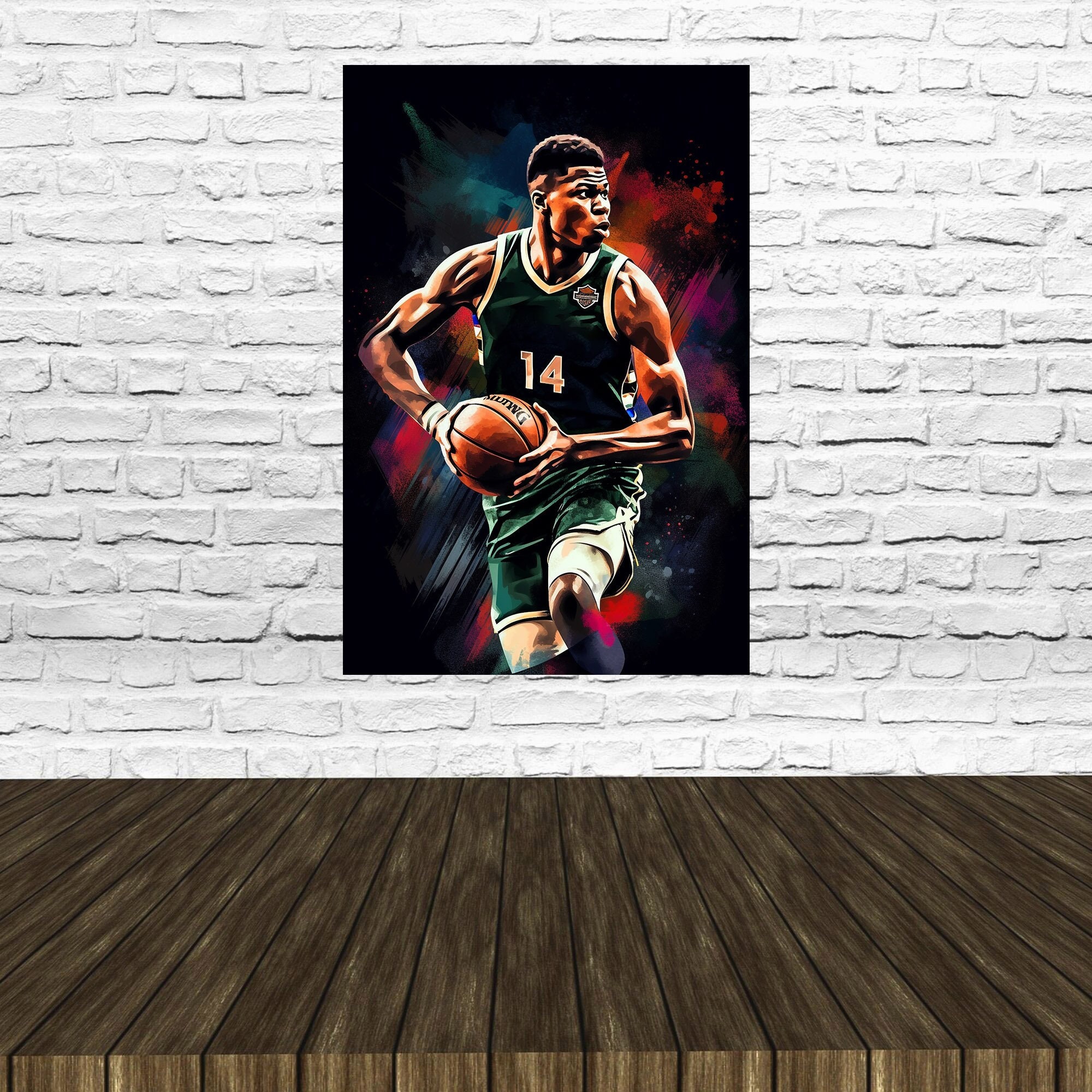 Mingki Giannis Antetokounmpo Poster, ''Greek Freak'' - Basketball Star Canvas Poster for Man Cave Office Home Decor, Basketball Wall Art Basketball