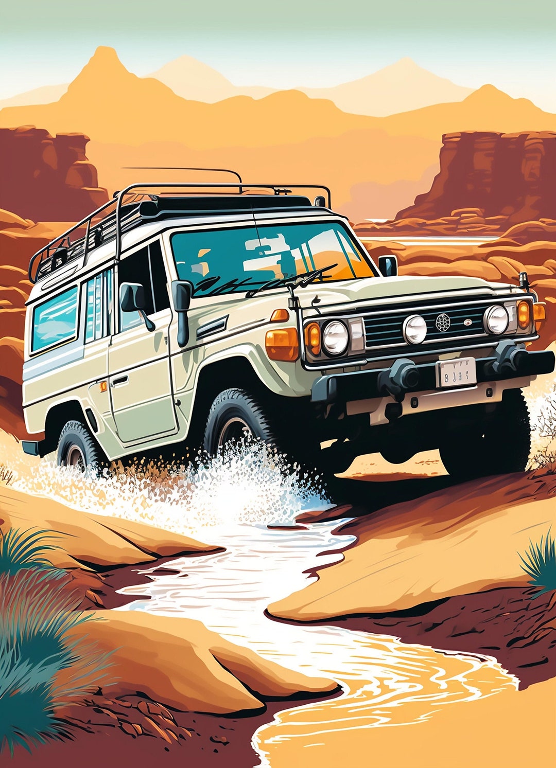 Offroad Illustration - Adventure Offroad - Toyota Land Cruiser