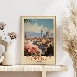Florenz Reiseposter - Italien Druck - Florenz Gemälde - Moderne Wandkunst - Italien Kunst - Florenz Poster - KI generierte Kunst