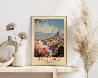 Florence Travel Poster - Italy Print - Florence Painting - Modern Wall Art - Italy Art - Florence Poster - AI Generated art