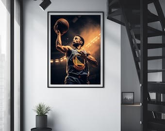 Steph Curry Poster - Stephen Curry - Poster Art - Ai generated Art - Digital Download - Birthday gift