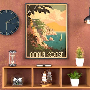 Travel Poster - Gift Idea - Amalfi Coast - Italy Wall Art - Home Decor -