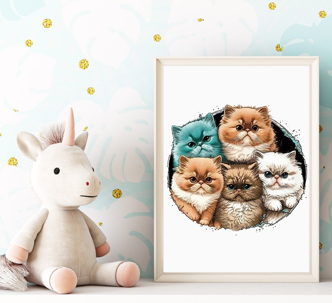 Cute Cats Poster - AI Generated Art - Cat Mama - Cat Print - Digital ...