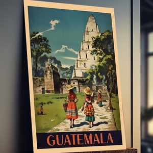 Guatemala Poster - Guatemala Wall Art - Guatemala Print - Vintage Travel Poster - Midjourney Art