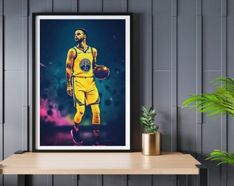 Steph Curry Poster - Stephen Curry - Basketball Wall Art - Ai generated art - Digital Poster - Steph Curry Print