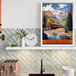 Colorado Travel Poster - Colorado Print - Vintage Travel Poster - Home Decor - Printable Art