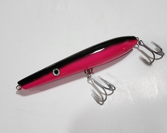 8" EF5 Pencil Popper (Black/Pink): Surf Fishing Lure (Sinking)