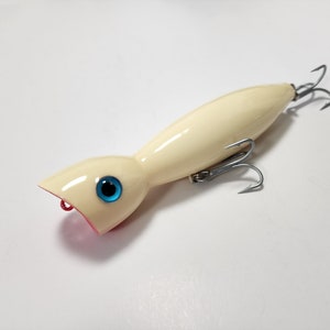 5.5&quot; Bone Topwater Popper, Topwater Fishing Lures, Saltwater Popper, Custom Fishing Lures, Surf Fishing Popper
