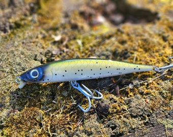 7&quot; Bunk MEGA Minnow, Jerkbait, Striped Bass Lures, Saltwater Lures, Custom Fishing Lures, Musky Lures, Surf Fishing Lures