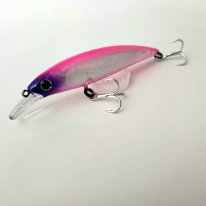 4.3&quot; Purpink Luminous Jerkbait, Crankbait, Slashbait, Custom Fishing Lure, Bass Fishing lures