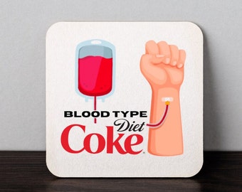 Diet Coke Addict Coaster Art Dessin Cadeau de fête des pères Coasters Game Room Decor Idées cadeaux